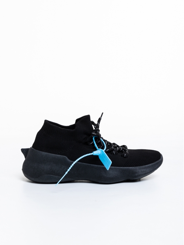 Γυναικεία αθλητικά παπούτσια  μαύρα από ύφασμα Lacrecia, 5 - Kalapod.gr