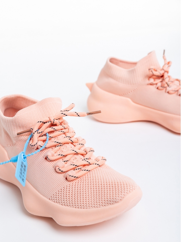 Γυναικεία αθλητικά παπούτσια  ροζ από ύφασμα Lacrecia, 6 - Kalapod.gr