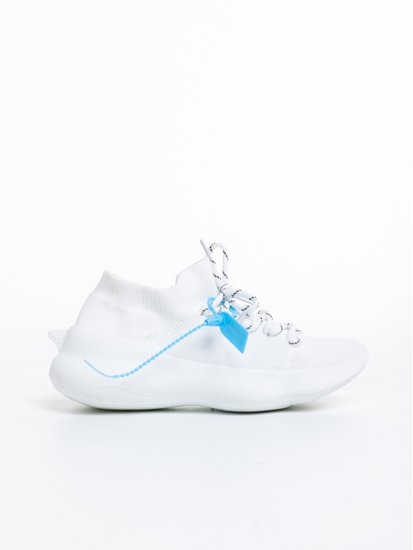 Γυναικεία αθλητικά παπούτσια  λευκά από ύφασμα Lacrecia, 5 - Kalapod.gr
