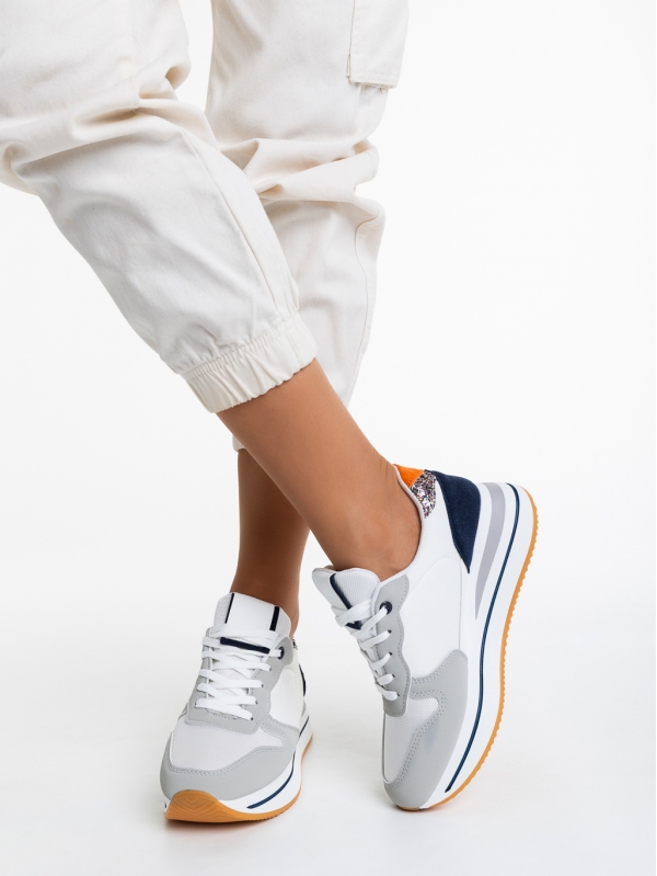 Γυναικεία αθλητικά παπούστσια  λευκά  από οικολογικό δέρμα  Taleya, 4 - Kalapod.gr