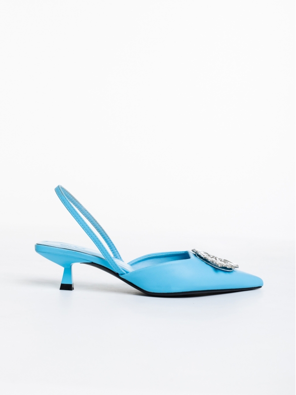 Γυναικεία παπούτσια μπλε από οικολογικό δέρμα Salinda, 5 - Kalapod.gr