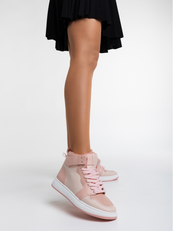 Γυναικεία αθλητικά παπούτσια  ροζ από οικολογικό δέρμα  Saskia, 2 - Kalapod.gr