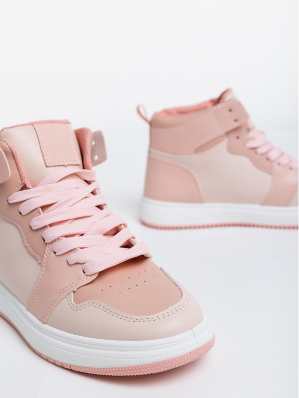 Γυναικεία αθλητικά παπούτσια  ροζ από οικολογικό δέρμα  Saskia, 6 - Kalapod.gr