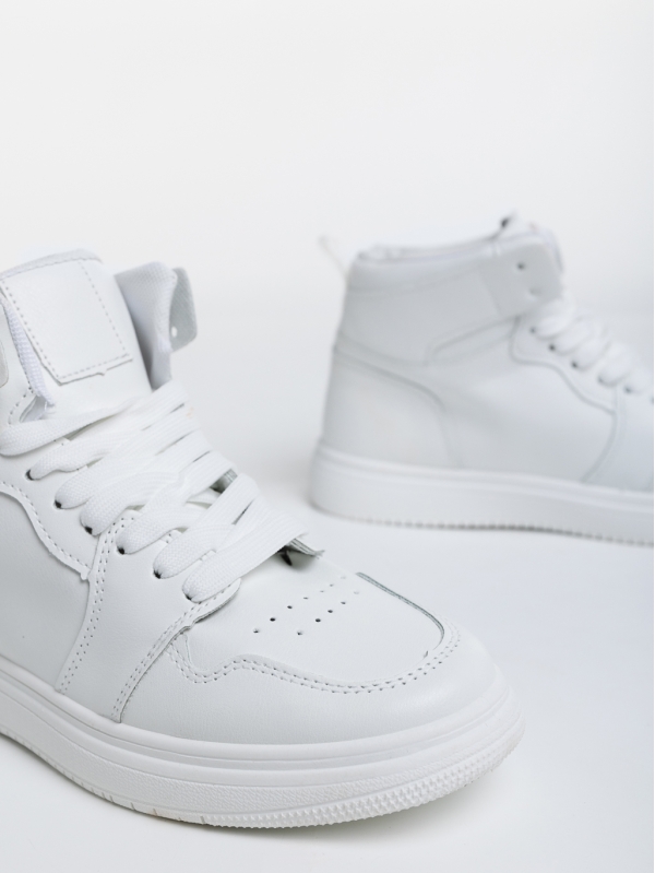 Γυναικεία αθλητικά παπούτσια  λευκά από οικολογικό δέρμα  Saskia, 6 - Kalapod.gr