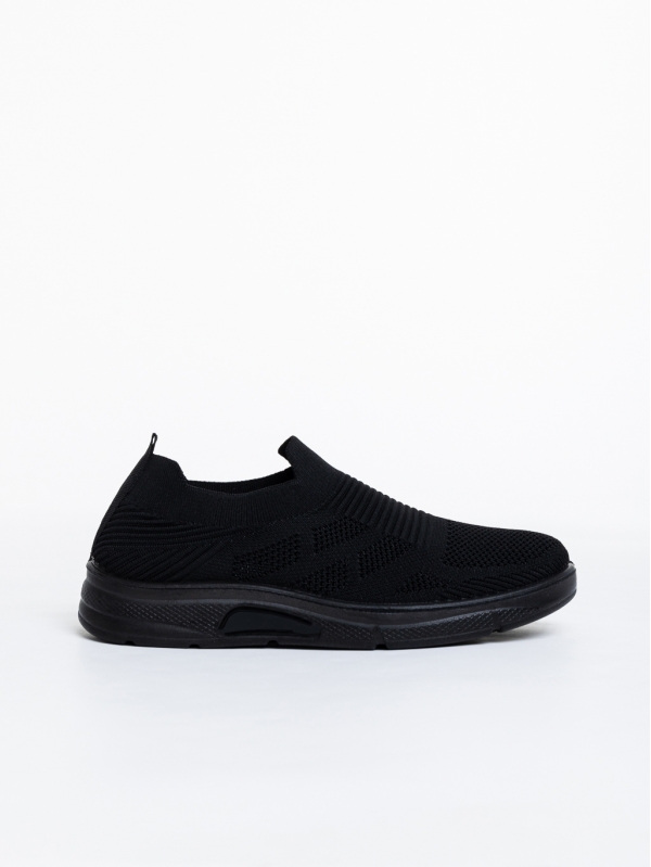 Ανδρικά αθλητικά παπούτσια μαύρα από ύφασμα Eliseo, 3 - Kalapod.gr