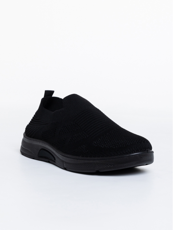 Ανδρικά αθλητικά παπούτσια μαύρα από ύφασμα Eliseo - Kalapod.gr