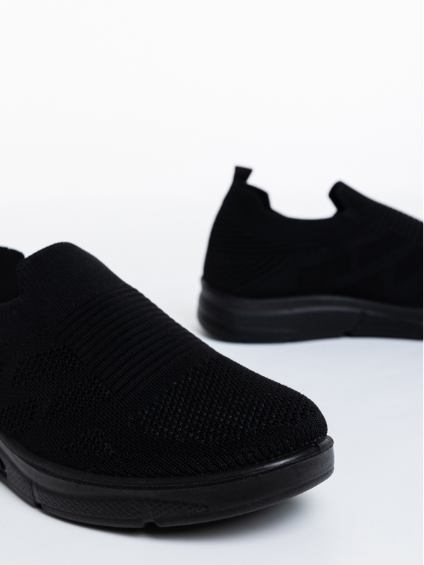 Ανδρικά αθλητικά παπούτσια μαύρα από ύφασμα Eliseo, 4 - Kalapod.gr