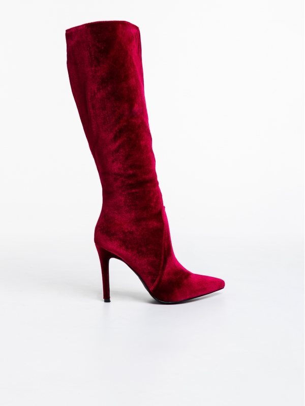 Γυναικείες μπότες κόκκινες από ύφασμα Camella, 5 - Kalapod.gr