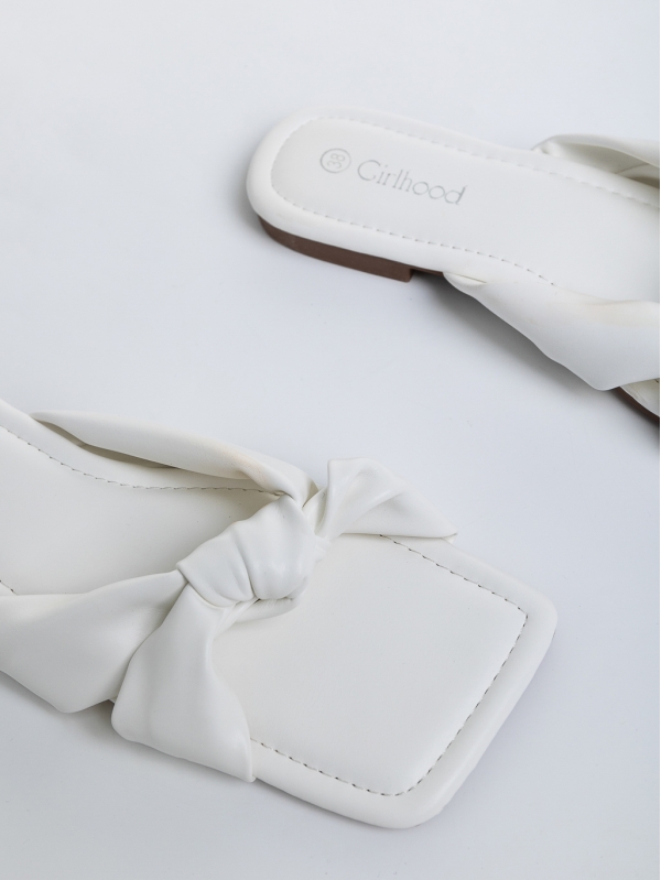 Γυναικειές παντόφλες λευκά από οικολογικό δέρμα Safina, 6 - Kalapod.gr