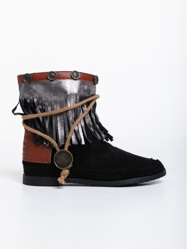 Γυναικείες μπότες μαύρες  από ύφασμα  Camora, 5 - Kalapod.gr