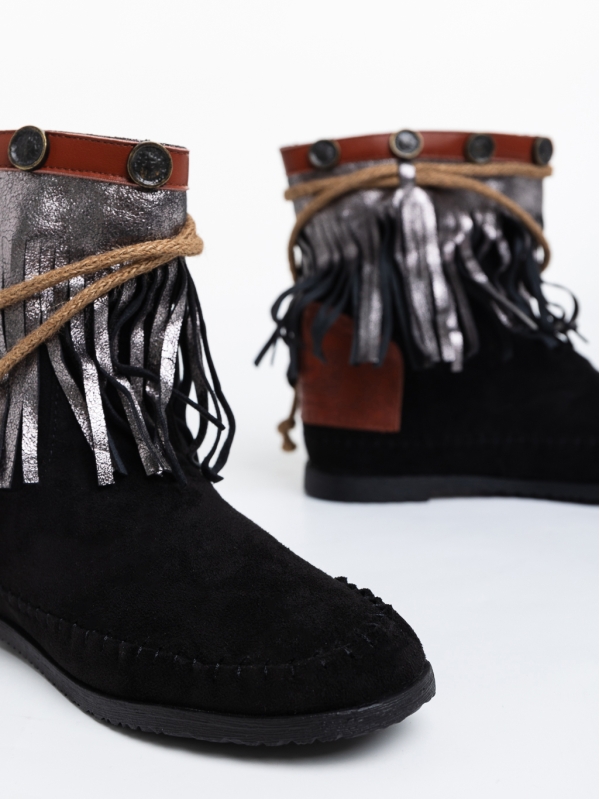 Γυναικείες μπότες μαύρες  από ύφασμα  Camora, 6 - Kalapod.gr