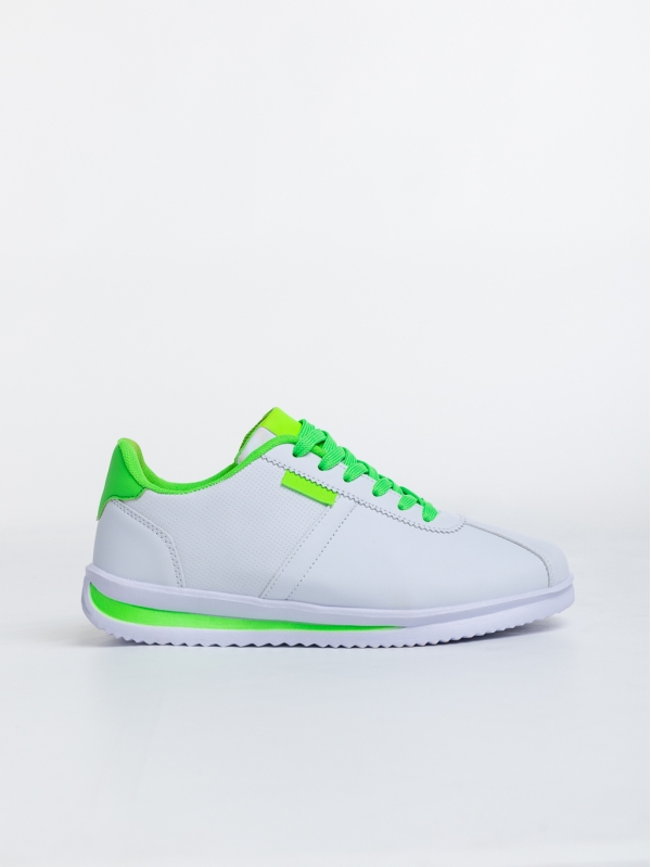 Γυναικεία αθλητικά παπούτσια  λευκό με πράσινο από οικολογικό δέρμα Zinovia, 5 - Kalapod.gr