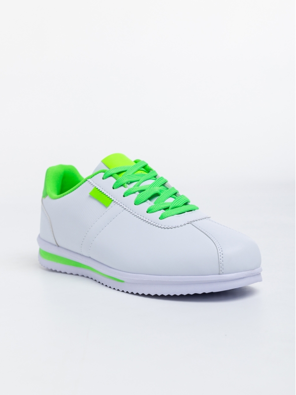 Ανδρικά αθλητικά παπούτσια λευκά με πράσινο από οικολογικό δέρμα Miguel - Kalapod.gr
