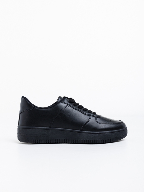 Ανδρικά αθλητικά παπούτσια μαύρα από οικολογικό δέρμα Berri, 3 - Kalapod.gr