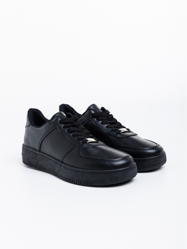 Ανδρικά αθλητικά παπούτσια μαύρα από οικολογικό δέρμα Berri - Kalapod.gr