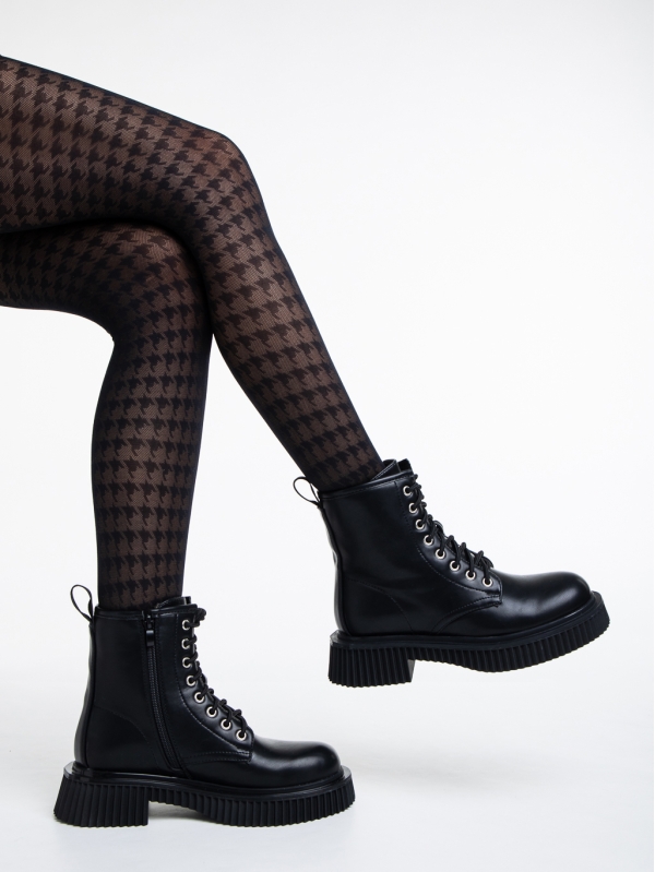 Γυναικεία μπότακια μαύρα από οικολογικό δέρμα  Hanieh - Kalapod.gr