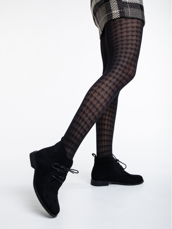Γυναικεία μπότακια μαύρα από ύφασμα Marieke - Kalapod.gr