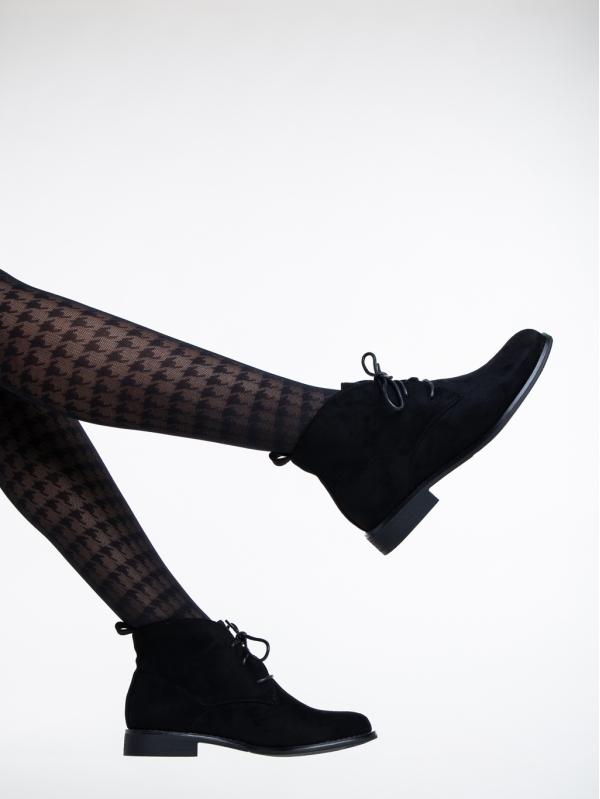 Γυναικεία μπότακια μαύρα από ύφασμα Marieke, 4 - Kalapod.gr