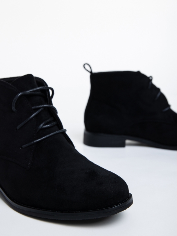 Γυναικεία μπότακια μαύρα από ύφασμα Marieke, 6 - Kalapod.gr