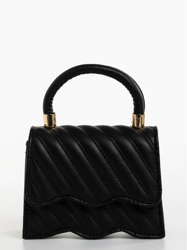 Γυναικεία τσάντα μαύρη από οικολογικό δέρμα Toyin, 3 - Kalapod.gr