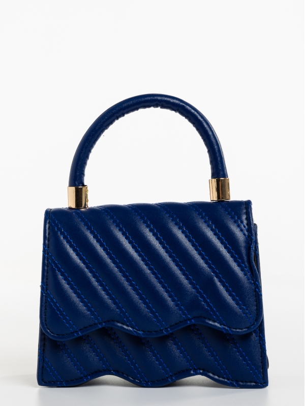 Γυναικεία τσάντα μπλε σκούρο από οικολογικό δέρμα Toyin, 3 - Kalapod.gr