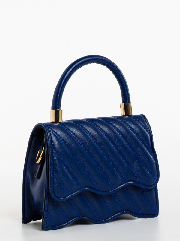 Γυναικεία τσάντα μπλε σκούρο από οικολογικό δέρμα Toyin, 2 - Kalapod.gr