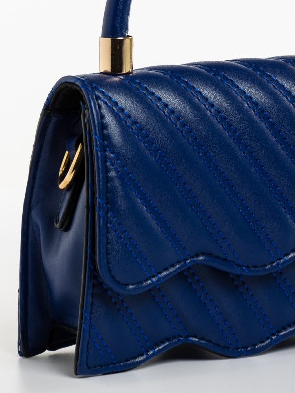 Γυναικεία τσάντα μπλε σκούρο από οικολογικό δέρμα Toyin, 4 - Kalapod.gr