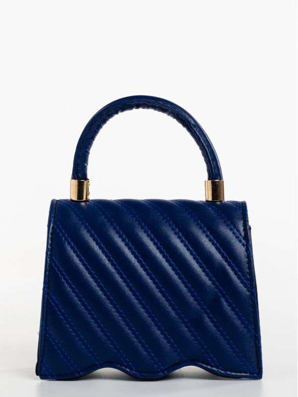 Γυναικεία τσάντα μπλε σκούρο από οικολογικό δέρμα Toyin, 5 - Kalapod.gr