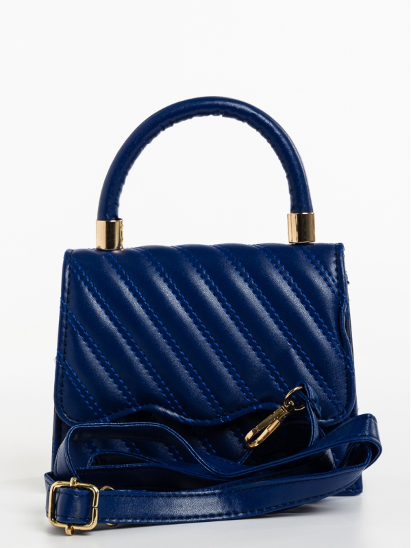 Γυναικεία τσάντα μπλε σκούρο από οικολογικό δέρμα Toyin, 6 - Kalapod.gr