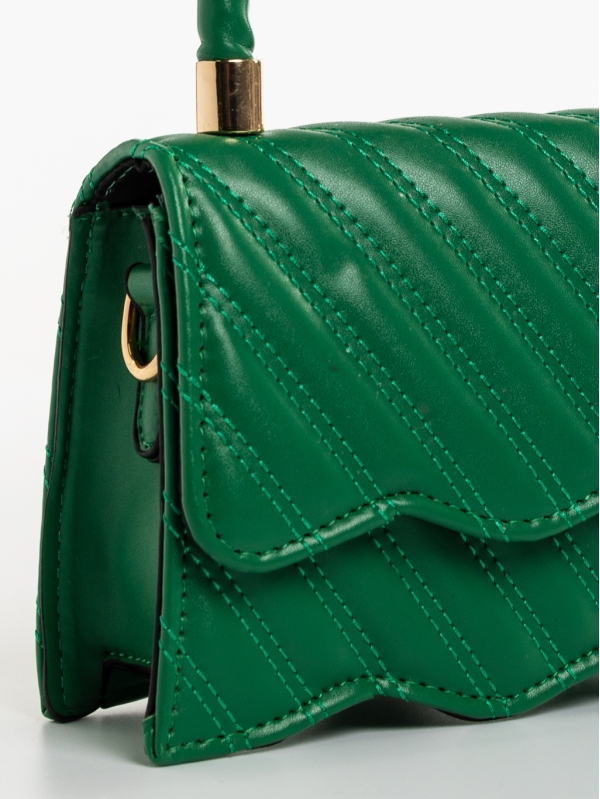 Γυναικεία τσάντα πράσινη από οικολογικό δέρμα Toyin, 4 - Kalapod.gr