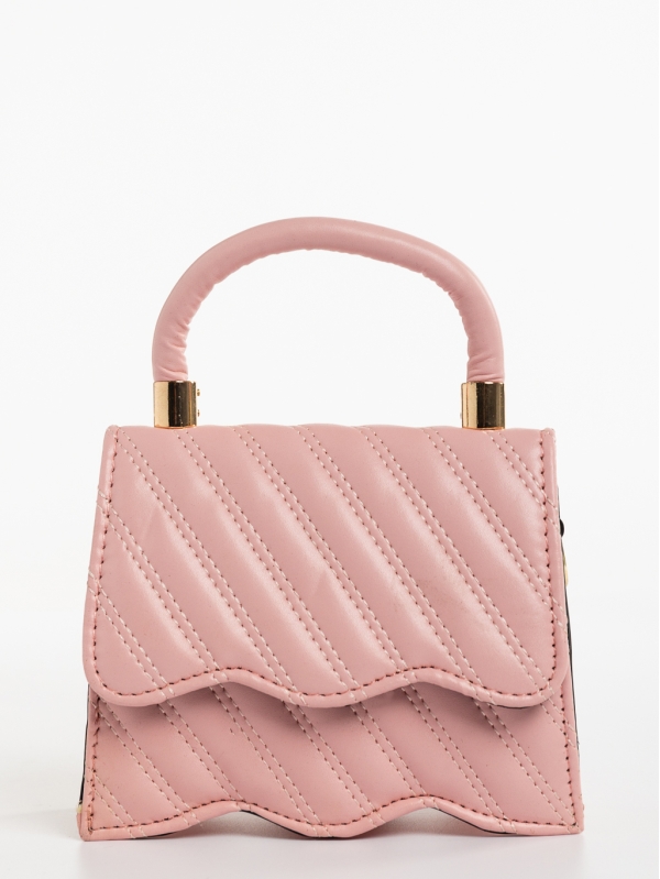 Γυναικεία τσάντα ροζ από οικολογικό δέρμα Toyin, 3 - Kalapod.gr
