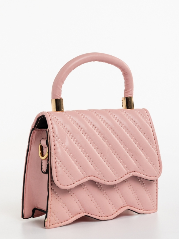 Γυναικεία τσάντα ροζ από οικολογικό δέρμα Toyin, 2 - Kalapod.gr