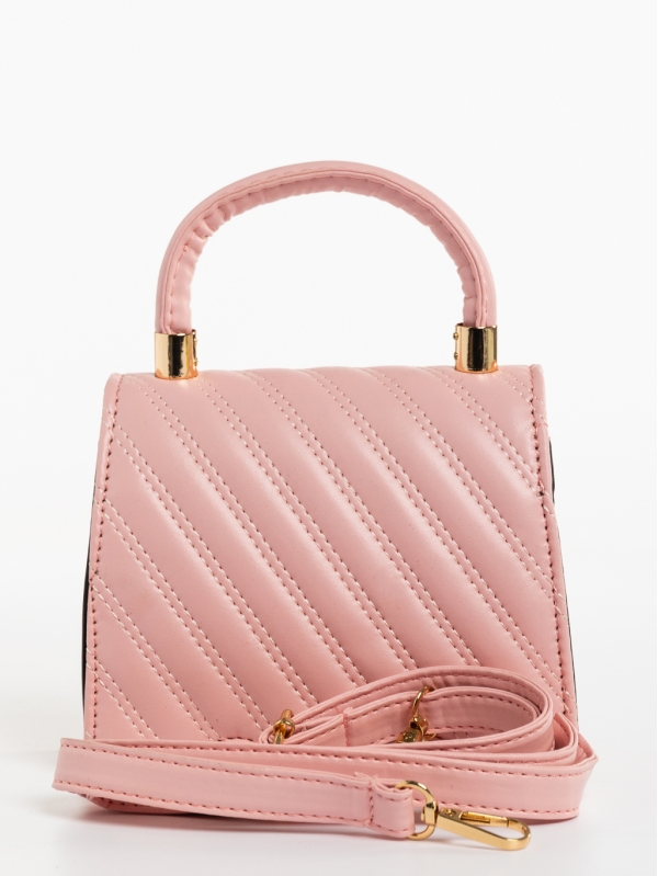 Γυναικεία τσάντα ροζ από οικολογικό δέρμα Toyin, 6 - Kalapod.gr
