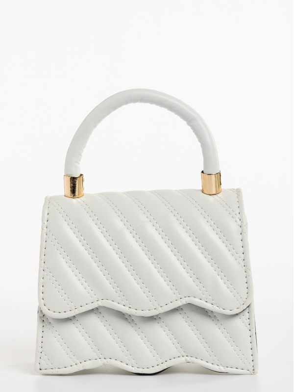 Γυναικεία τσάντα λευκή από οικολογικό δέρμα Toyin, 3 - Kalapod.gr