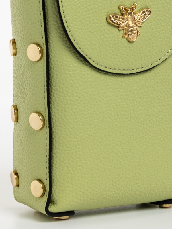 Γυναικεία τσάντα πράσινη ανοιχτό από οικολογικό δέρμα Mererid, 4 - Kalapod.gr