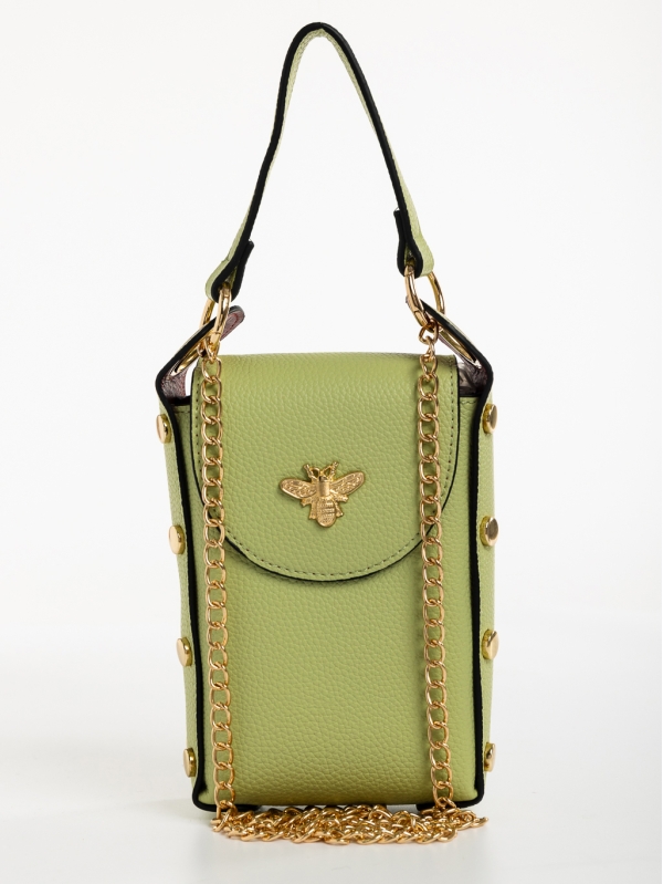 Γυναικεία τσάντα πράσινη ανοιχτό από οικολογικό δέρμα Mererid, 6 - Kalapod.gr