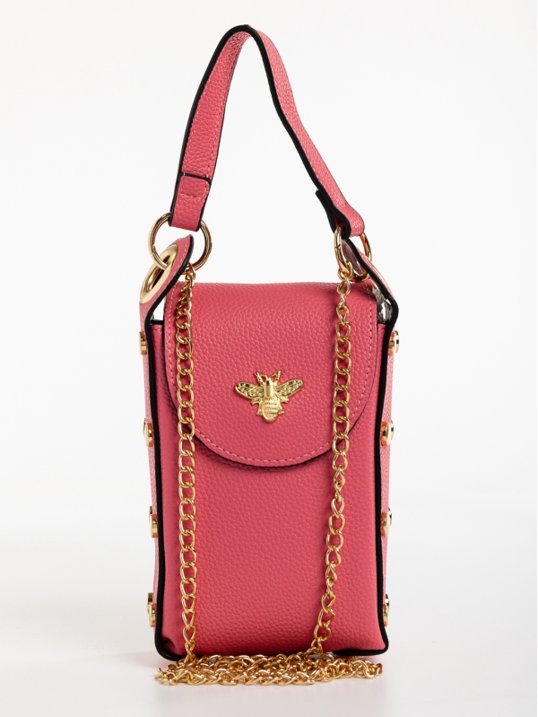 Γυναικεία τσάντα ροζ από οικολογικό δέρμα Mererid, 2 - Kalapod.gr