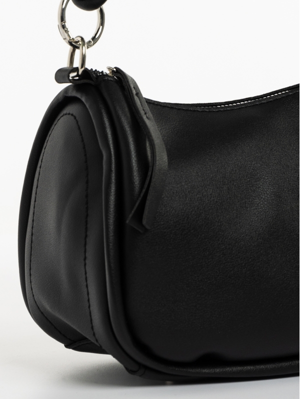 Γυναικεία τσάντα μαύρη από οικολογικό δέρμα Aalis, 4 - Kalapod.gr
