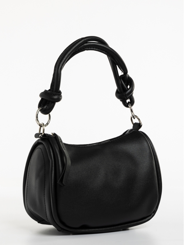 Γυναικεία τσάντα μαύρη από οικολογικό δέρμα Aalis, 2 - Kalapod.gr