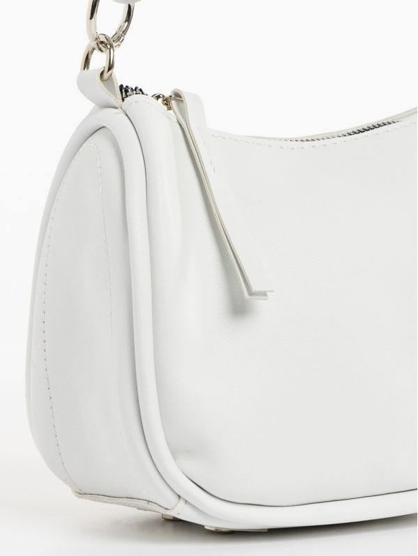 Γυναικεία τσάντα λευκή από οικολογικό δέρμα Aalis, 4 - Kalapod.gr