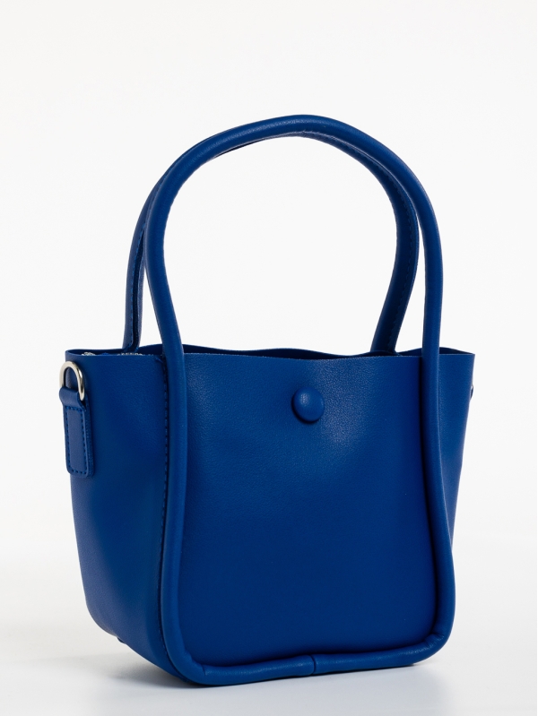 Γυναικεία τσάντα μπλε σκούρο από οικολογικό δέρμα Sylva, 2 - Kalapod.gr