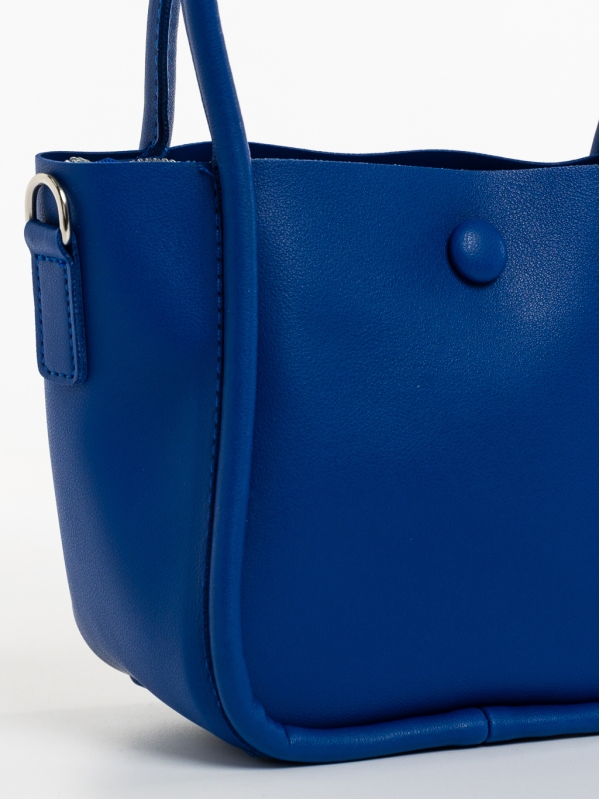 Γυναικεία τσάντα μπλε σκούρο από οικολογικό δέρμα Sylva, 4 - Kalapod.gr