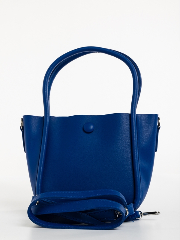 Γυναικεία τσάντα μπλε σκούρο από οικολογικό δέρμα Sylva, 6 - Kalapod.gr