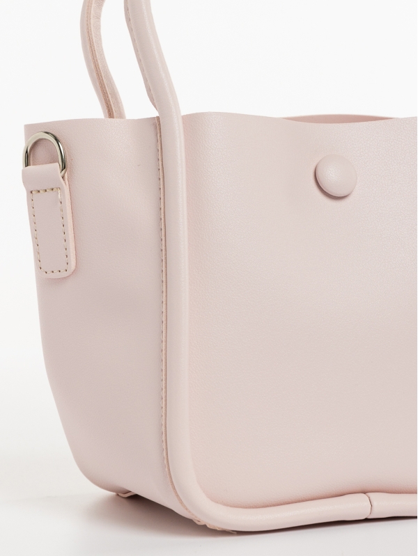 Γυναικεία τσάντα ροζ από οικολογικό δέρμα Sylva, 4 - Kalapod.gr