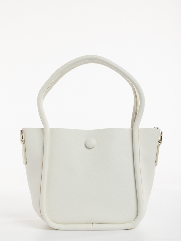 Γυναικεία τσάντα λευκή από οικολογικό δέρμα Sylva, 3 - Kalapod.gr