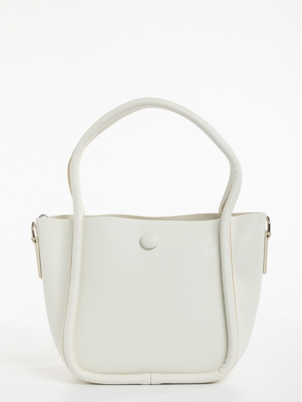 Γυναικεία τσάντα λευκή από οικολογικό δέρμα Sylva, 5 - Kalapod.gr