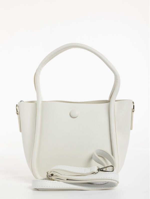 Γυναικεία τσάντα λευκή από οικολογικό δέρμα Sylva, 6 - Kalapod.gr