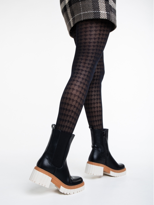 Γυναικείες μπότες   μαύρα  από οικολογικό δέρμα Chichi, 3 - Kalapod.gr