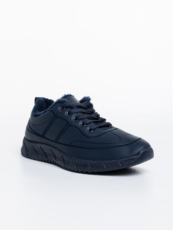 Ανδρικά αθλητικά παπούτσια σκούρο μπλε από οικολογικό δέρμα Preston - Kalapod.gr