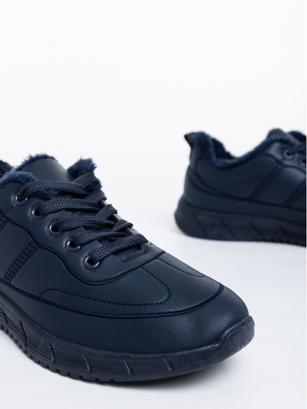 Ανδρικά αθλητικά παπούτσια σκούρο μπλε από οικολογικό δέρμα Preston, 4 - Kalapod.gr